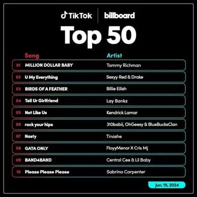 TikTok Billboard Top 50 Singles Chart [15.06] (2024)